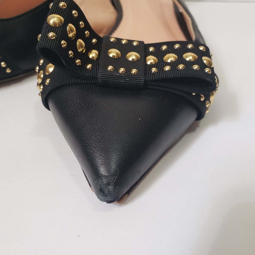 J.Crew Black Studded Bow Slingback Sandals 7.5 - Picture 3 of 10